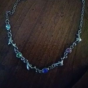JAY marked not sure who is maker Silver necklace with Colors in  Dolphins